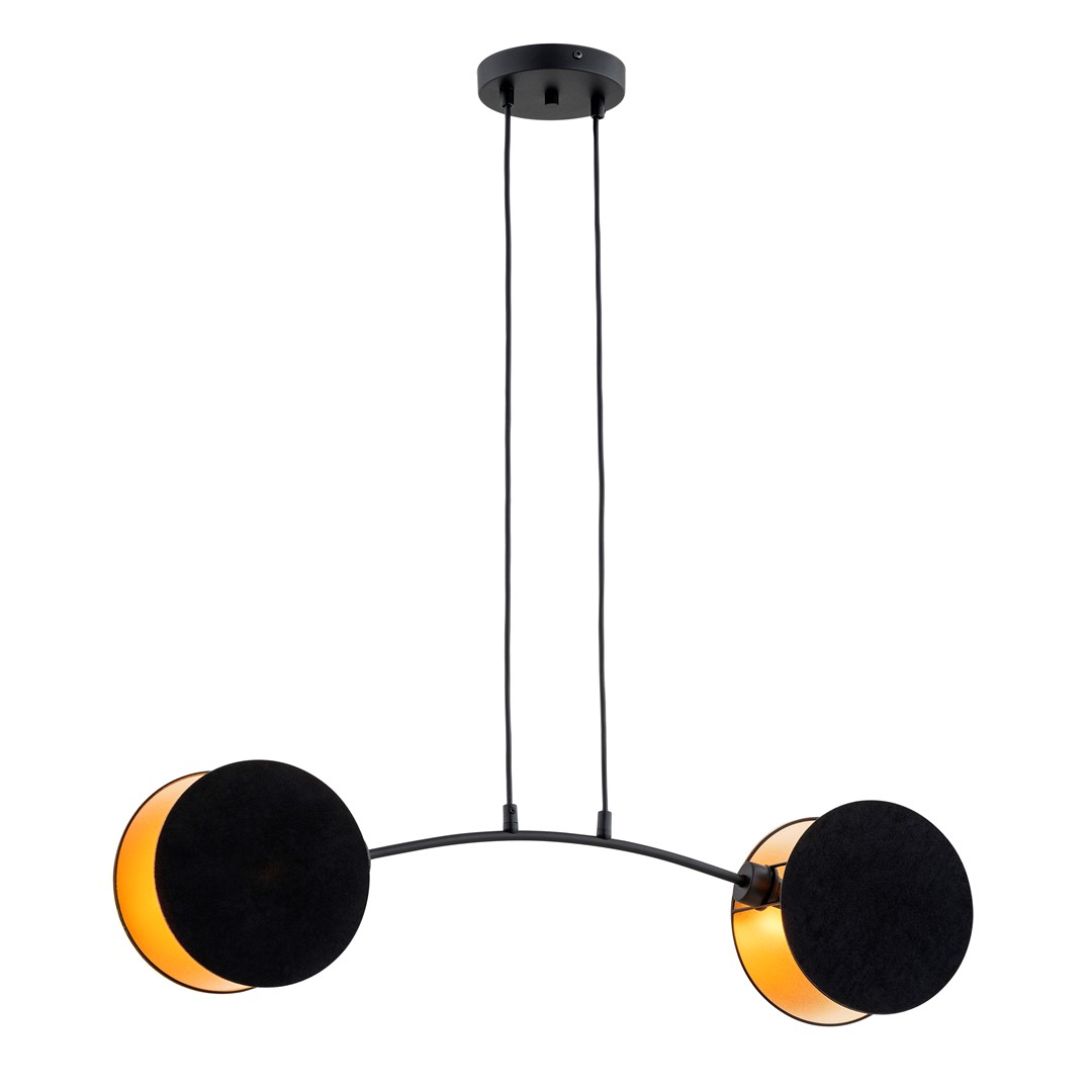 Motif 82cm Zwart hanglamp Van Emibig Lighting - Door de combinatie van moderne vormen en functies dienen de lampen niet alleen als verlichting - maar ook als expressief vormgevingselement.