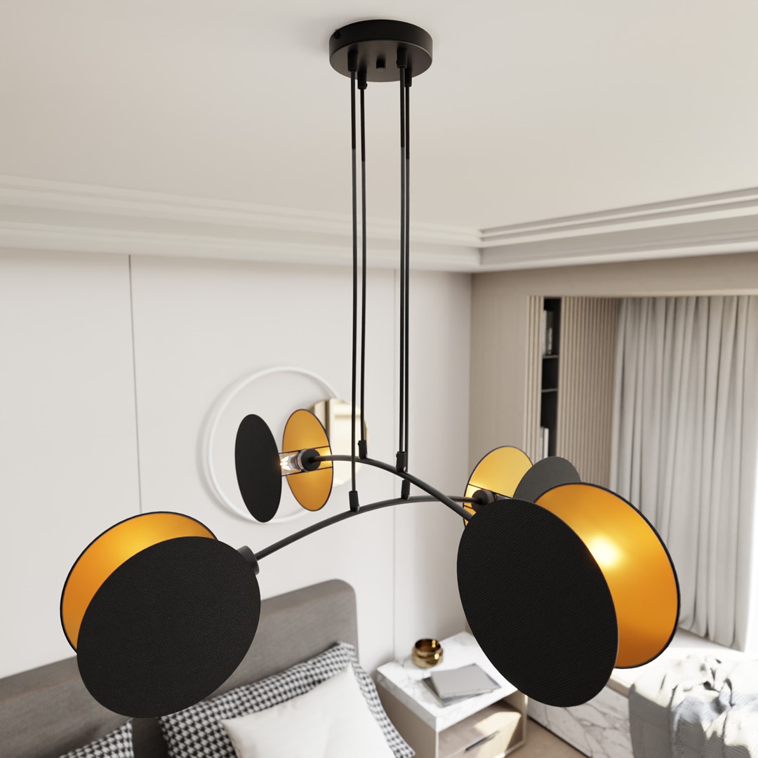 Motif 82cm Zwart hanglamp Van Emibig Lighting - Door de moderne vorm met functie te combineren, dienen de lampen niet alleen als verlichting - maar ook als expressief vormgevingselement.
