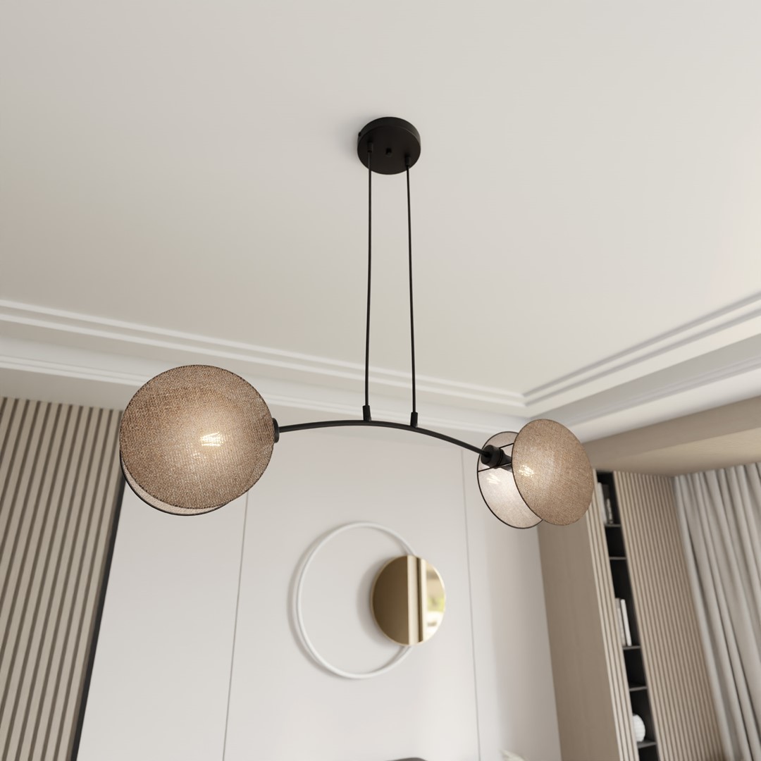 Motif 82cm Natuur hanglamp Van Emibig Lighting - Door de combinatie van moderne vormen en functies dienen de lampen niet alleen als verlichting - maar ook als expressief vormgevingselement.