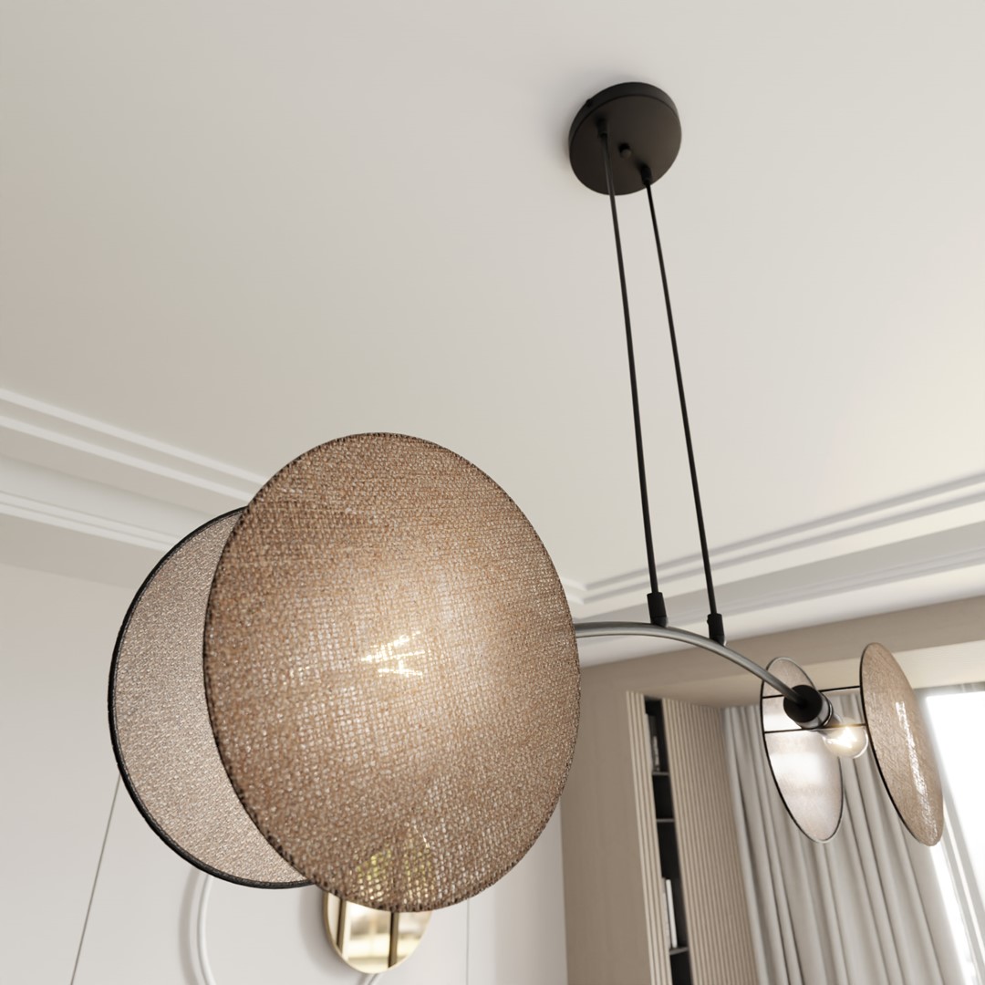 Motif 82cm Natuur hanglamp Van Emibig Lighting - Door de combinatie van moderne vormen en functies dienen de lampen niet alleen als verlichting - maar ook als expressief vormgevingselement.
