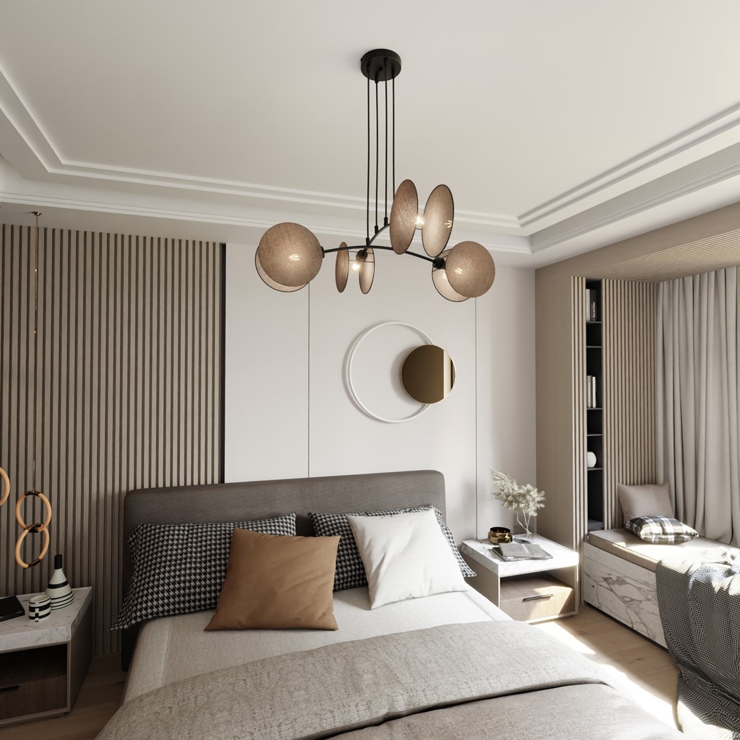 Motif 82cm Natuur hanglamp Van Emibig Lighting - Door de combinatie van moderne vormen en functies dienen de lampen niet alleen als verlichting - maar ook als expressief vormgevingselement.