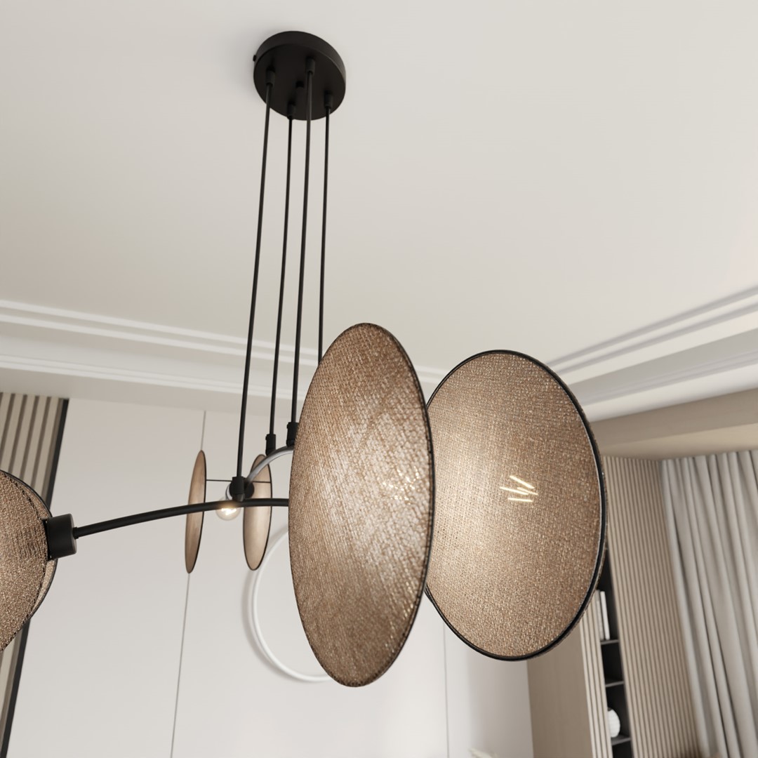 Motif 82cm Natuur hanglamp Van Emibig Lighting - Door de combinatie van moderne vormen en functies dienen de lampen niet alleen als verlichting - maar ook als expressief vormgevingselement.