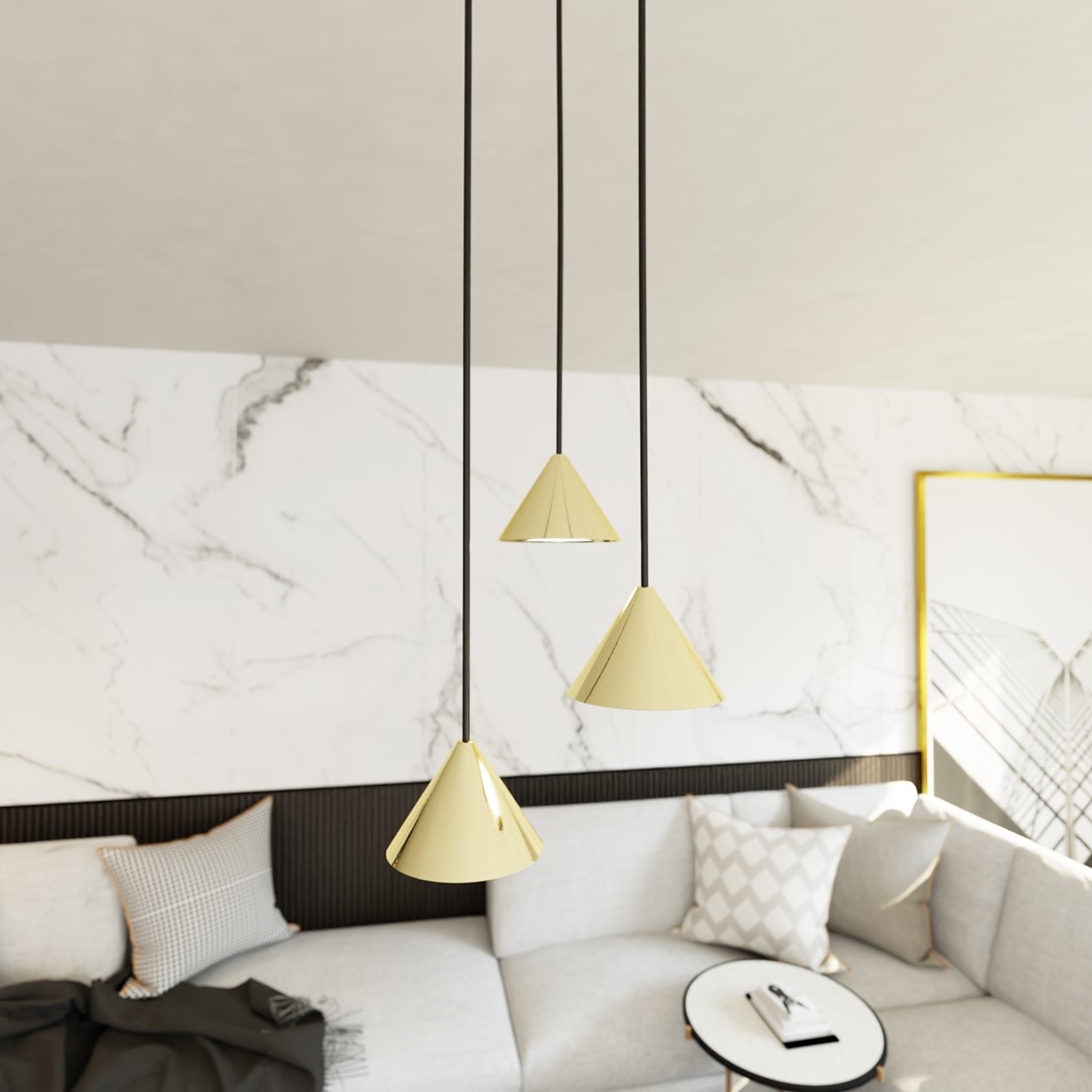 Elit Premium Ø20 Goud hanglamp Van Emibig Lighting - Elit is een uniek verlichtingsarmatuur met een modern en minimalistisch design.