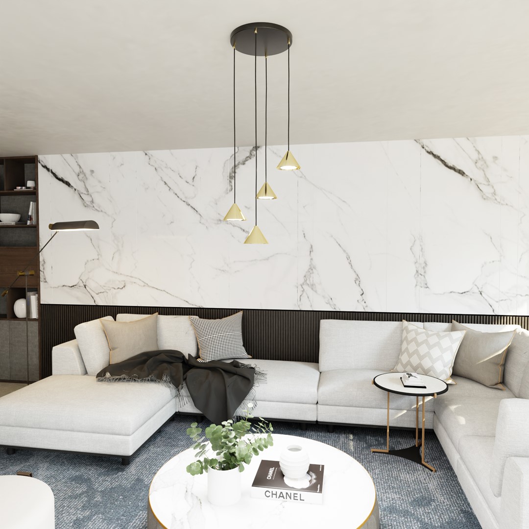 Elit Premium Ø30 Goud hanglamp Van Emibig Lighting - Elit is een uniek verlichtingsarmatuur met een modern en minimalistisch design.