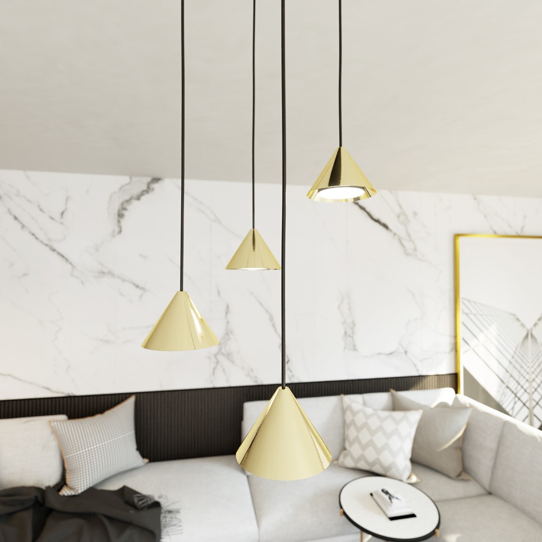 Elit Premium Ø30 Goud hanglamp Van Emibig Lighting - Elit is een uniek verlichtingsarmatuur met een modern en minimalistisch design.