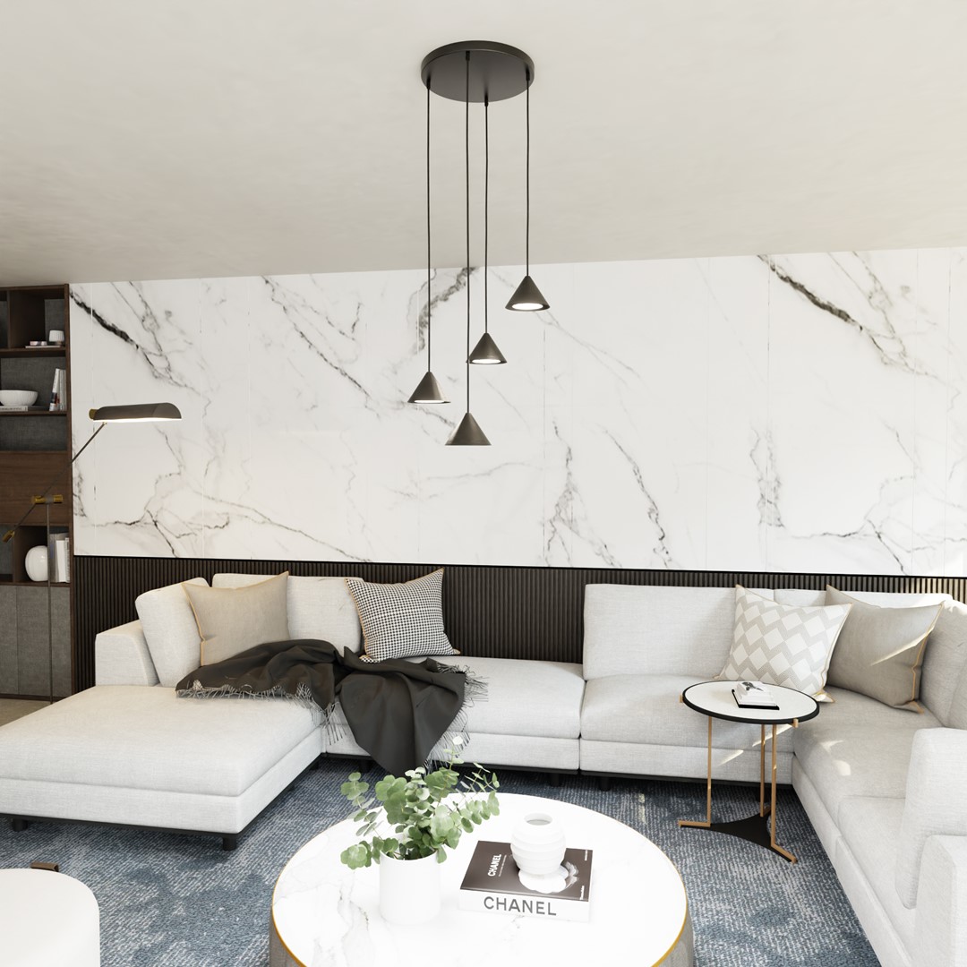 Elit Premium Ø30 Zwart hanglamp Van Emibig Lighting - Elit is een uniek verlichtingsarmatuur met een modern en minimalistisch design.