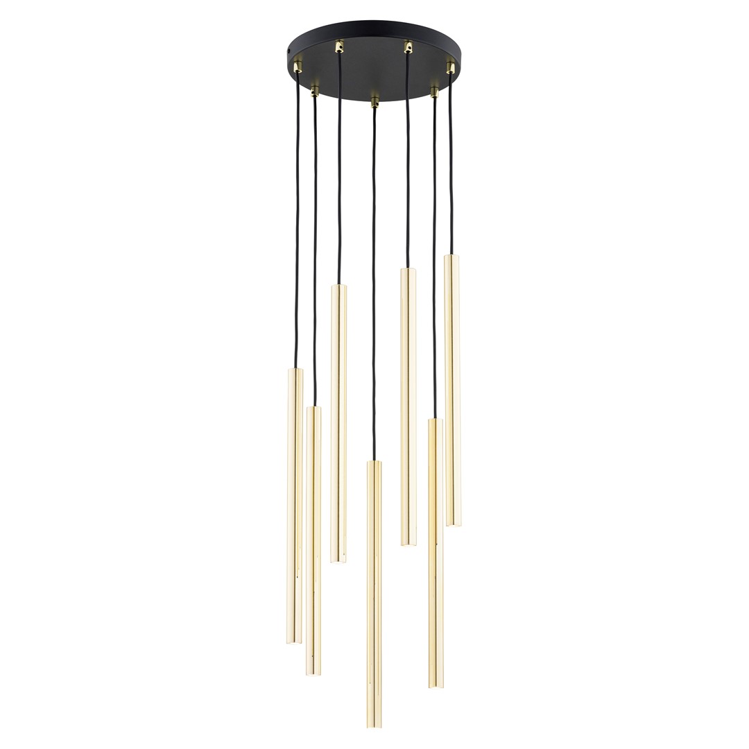 Selter Ø30 Goud hanglamp Van Emibig Lighting - De goudkleurige buizen waaruit de lamp bestaat, zorgen voor een unieke glans en een elegante uitstraling.
