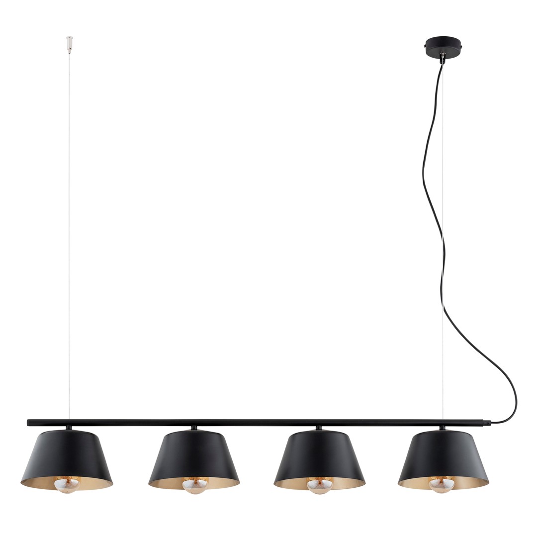 Gelato 100cm Zwart hanglamp Van Emibig Lighting - De Gelato lampenserie is een minimalistische schoonheid.