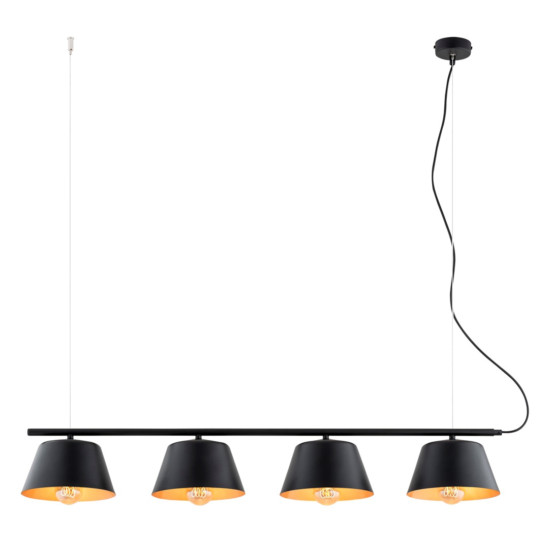 Gelato 100cm Zwart hanglamp Van Emibig Lighting - De Gelato lampenserie is een minimalistische schoonheid.