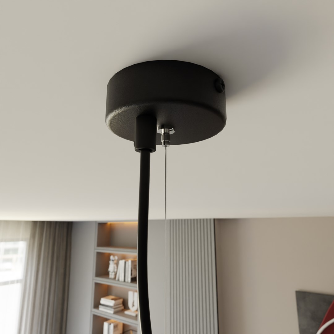 Gelato 100cm Zwart hanglamp Van Emibig Lighting - De Gelato lampenserie is een minimalistische schoonheid.