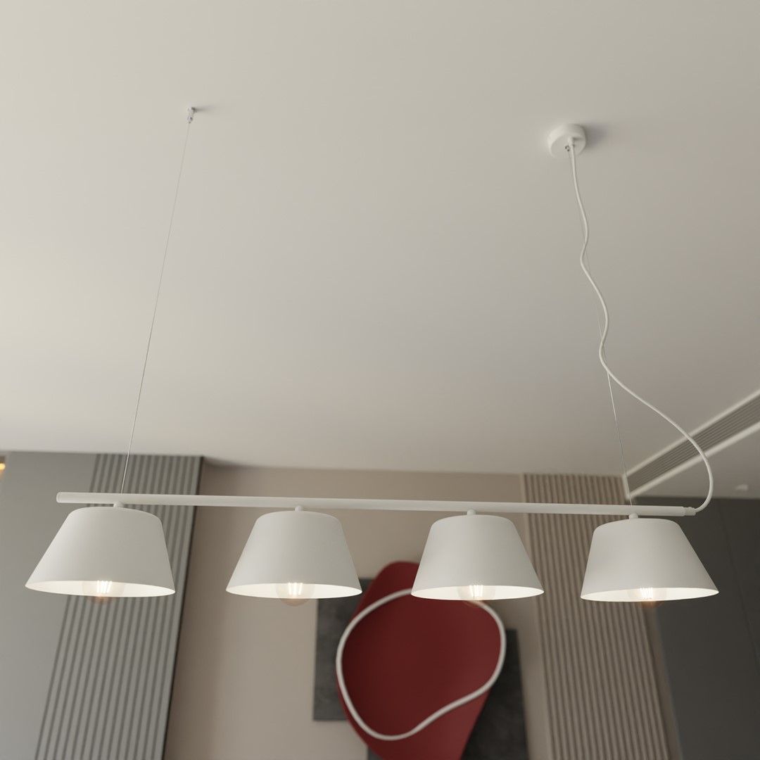 Gelato 100cm Wit hanglamp Van Emibig Lighting - De Gelato lampenserie is een minimalistische schoonheid.