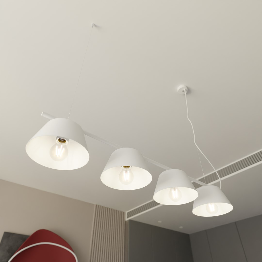 Gelato 100cm Wit hanglamp Van Emibig Lighting - De Gelato lampenserie is een minimalistische schoonheid.