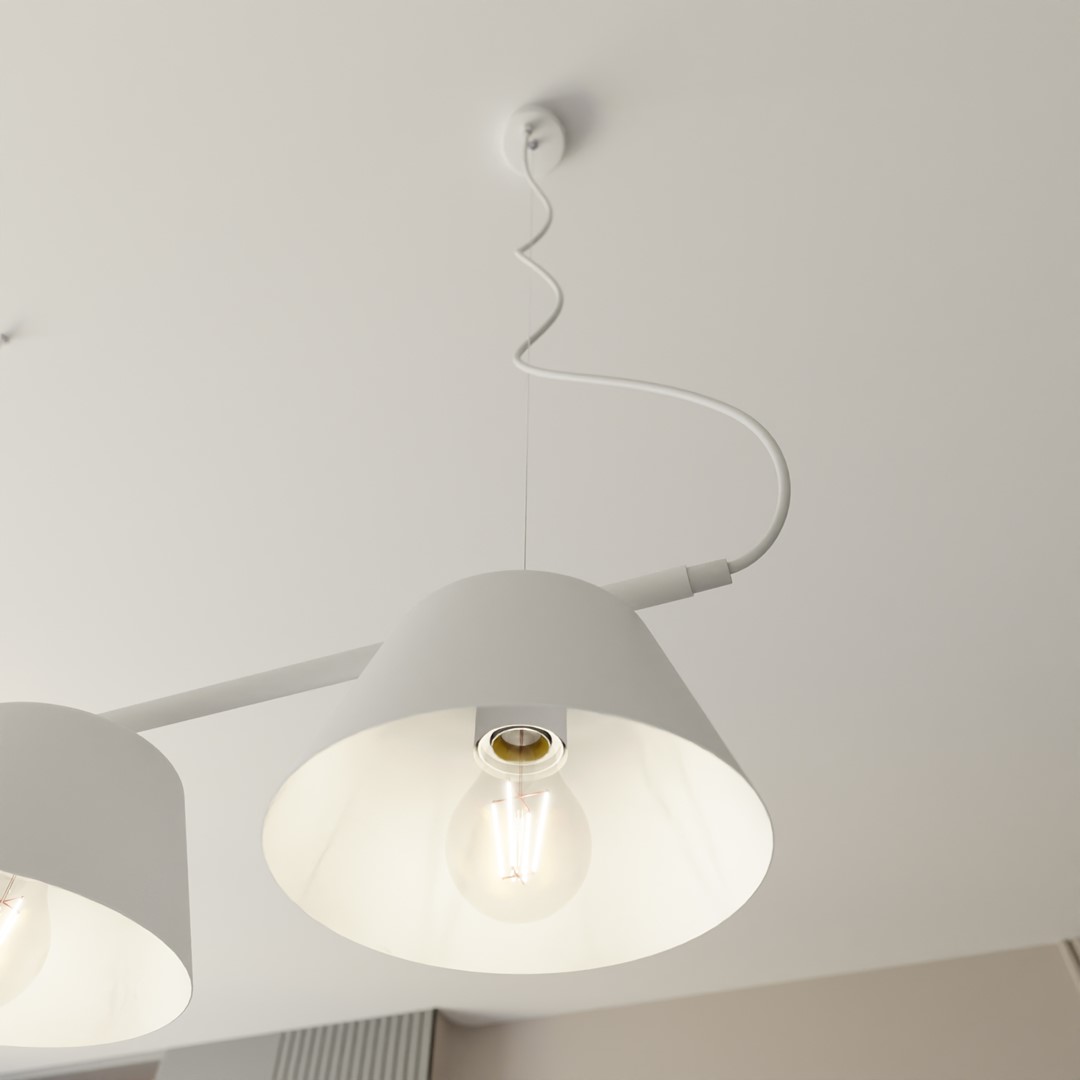 Gelato 100cm Wit hanglamp Van Emibig Lighting - De Gelato lampenserie is een minimalistische schoonheid.