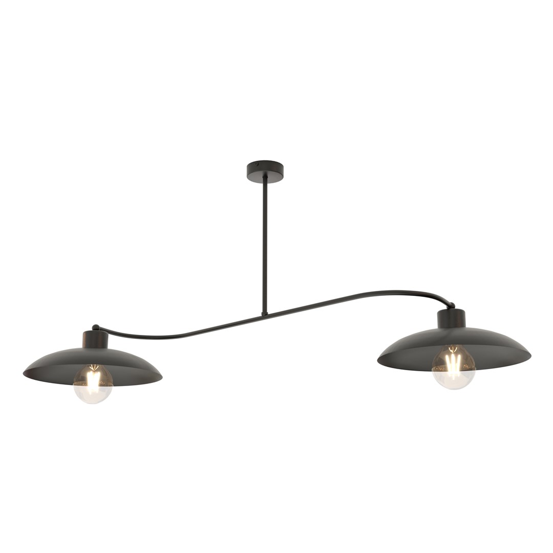 Foster 100cm Zwart plafondlamp Van Emibig Lighting - Dankzij de eenvoudige vorm en de grote, open kappen zijn de Foster lampen ideaal voor mensen die van een discrete, maar designbewuste esthetiek houden.