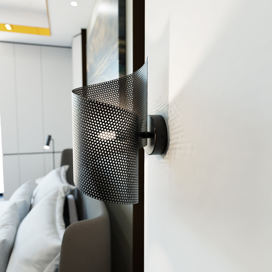Spiral 30cm Zwart wandlamp Van Emibig Lighting - Ideaal voor het verlichten van trappen, gangen en hallen, maar ook als sfeervolle extra verlichting in de woonkamer of slaapkamer.