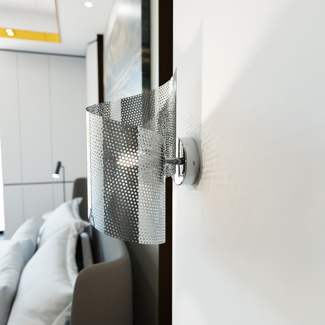 Spiral 30cm Chroom wandlamp Van Emibig Lighting - Ideaal voor het verlichten van trappen, gangen en hallen, maar ook als sfeervolle extra verlichting in de woonkamer of slaapkamer.