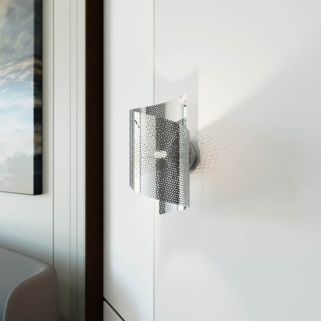 Spiral 30cm Chroom wandlamp Van Emibig Lighting - Ideaal voor het verlichten van trappen, gangen en hallen, maar ook als sfeervolle extra verlichting in de woonkamer of slaapkamer.