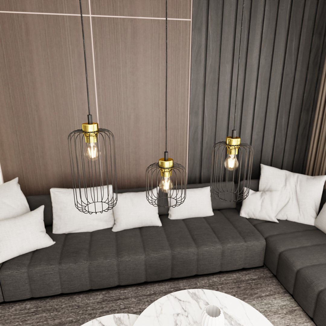 Vander 60cm Zwart/Goud hanglamp Van Emibig Lighting - De Vander hanglamp is een unieke hanglamp, gemaakt van hoogwaardig staal.