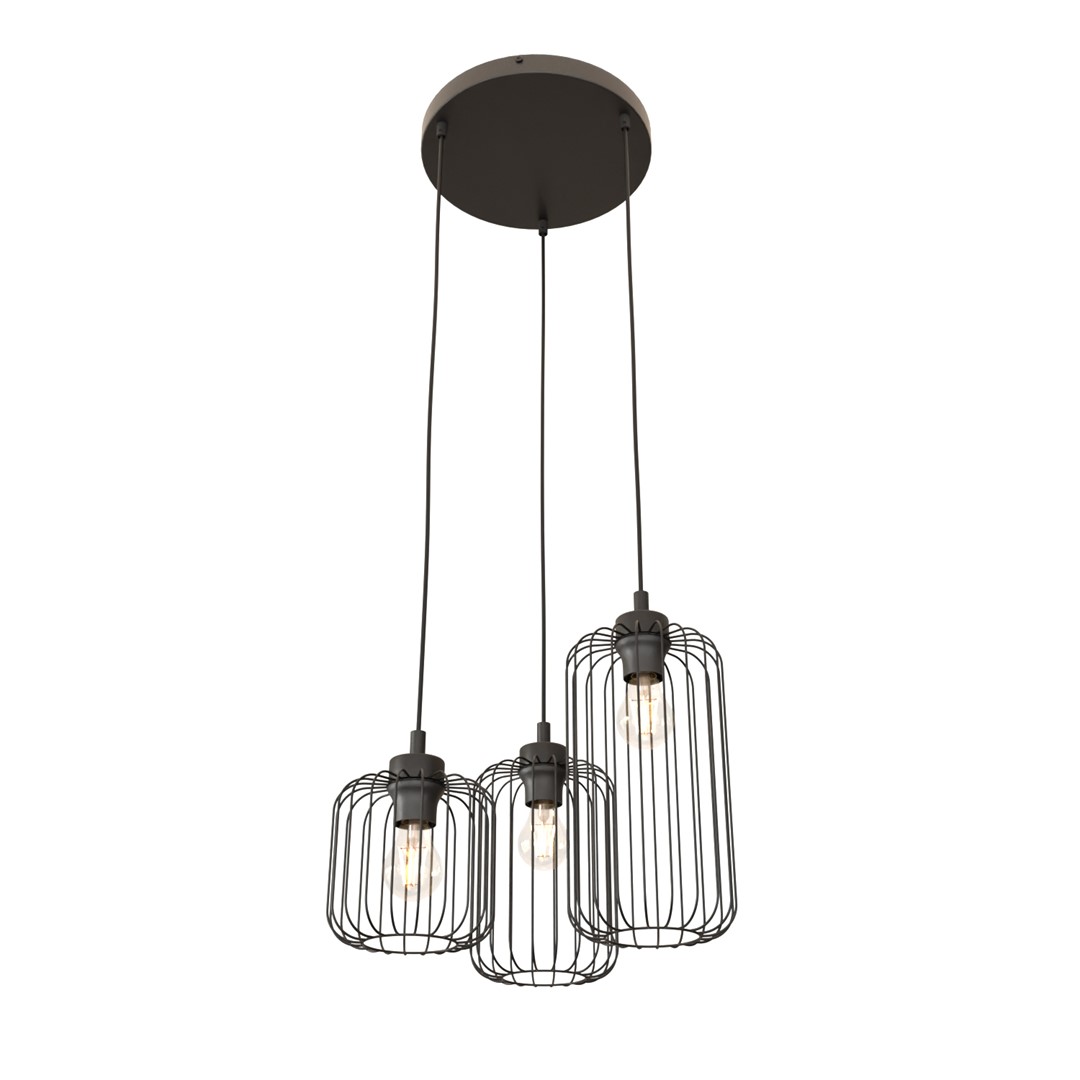 Vander Ø30 Zwart hanglamp Van Emibig Lighting - De prachtige lampenkappen zorgen voor een harmonieus lichtspel in de kamer wanneer de lamp brandt.