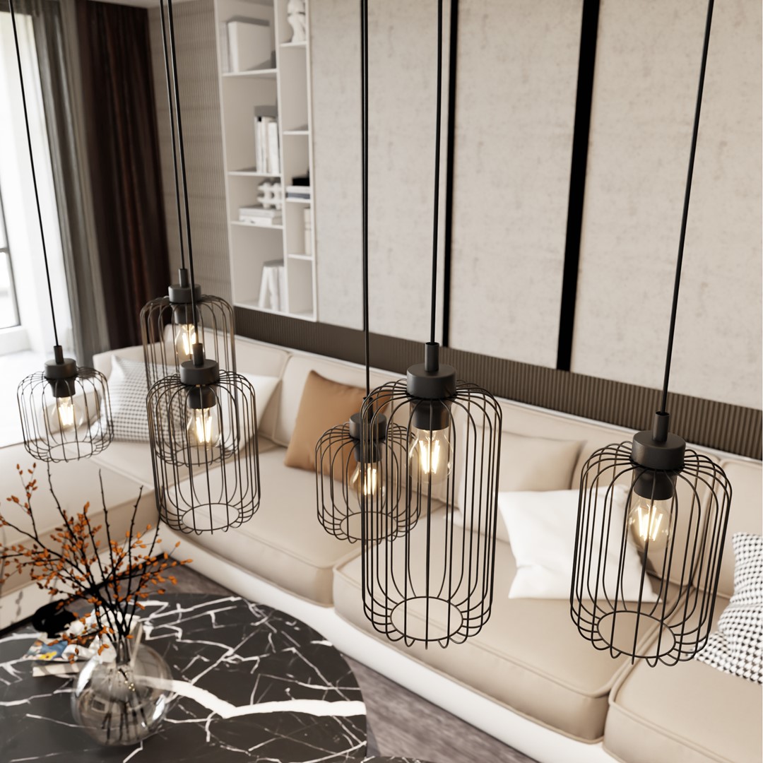 Vander 115cm Zwart hanglamp Van Emibig Lighting - De Vander hanglamp is een unieke hanglamp, gemaakt van hoogwaardig metaal.