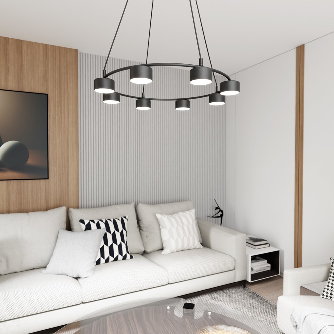 Starlit Ø64 Zwart hanglamp Van Emibig Lighting - De eenvoudige vorm en strakke lijnen passen bij een modern en minimalistisch interieur, waardoor het een uitstekende keuze is voor woonkamers, eetkamers en keukens.