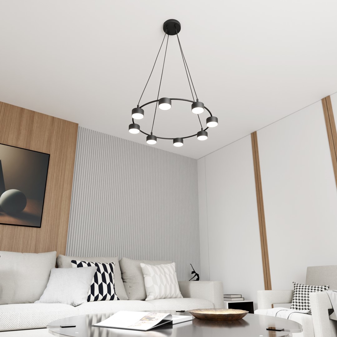 Starlit Ø64 Zwart hanglamp Van Emibig Lighting - De eenvoudige vorm en strakke lijnen passen bij een modern en minimalistisch interieur, waardoor het een uitstekende keuze is voor woonkamers, eetkamers en keukens.