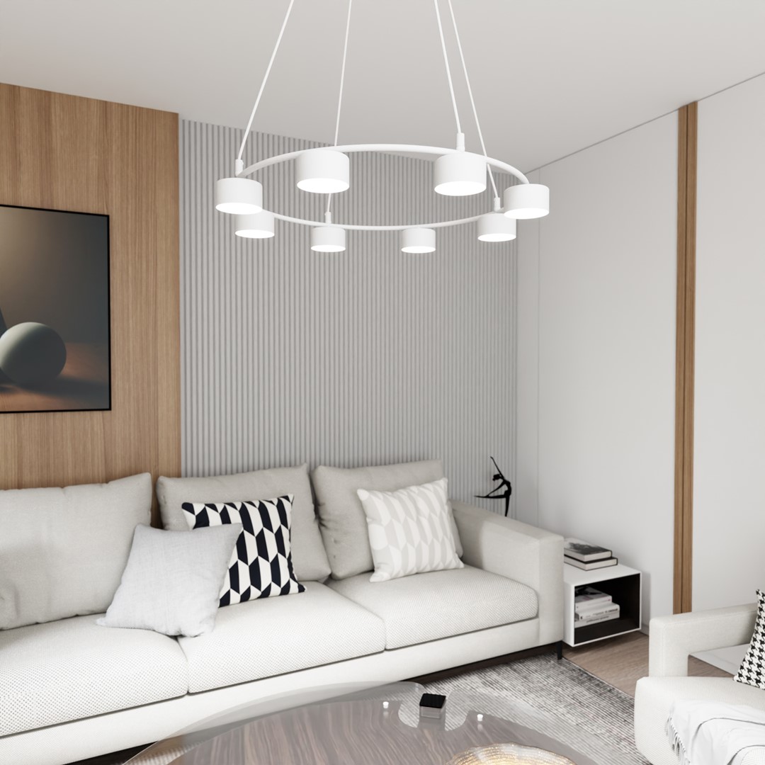 Starlit Ø64 Wit hanglamp Van Emibig Lighting - De eenvoudige vorm en strakke lijnen passen bij een modern en minimalistisch interieur, waardoor het een uitstekende keuze is voor woonkamers, eetkamers en keukens.