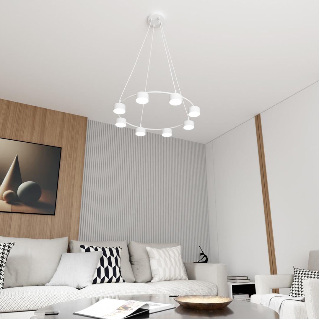 Starlit Ø64 Wit hanglamp Van Emibig Lighting - De eenvoudige vorm en strakke lijnen passen bij een modern en minimalistisch interieur, waardoor het een uitstekende keuze is voor woonkamers, eetkamers en keukens.
