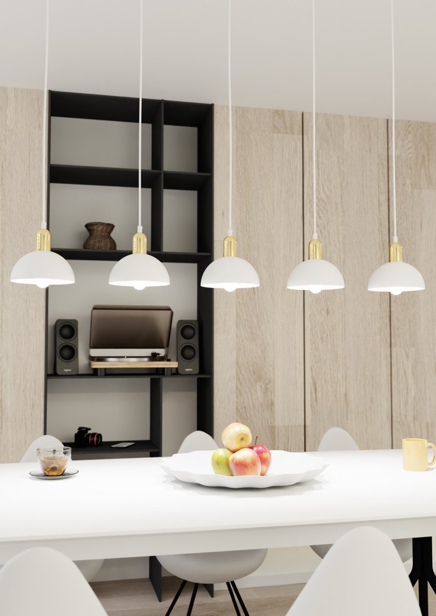 Moto 116cm Wit hanglamp Van Emibig Lighting - &ndash; Moto cre&euml;ert een unieke sfeer en een stijlvol contrastelement in de ruimte.