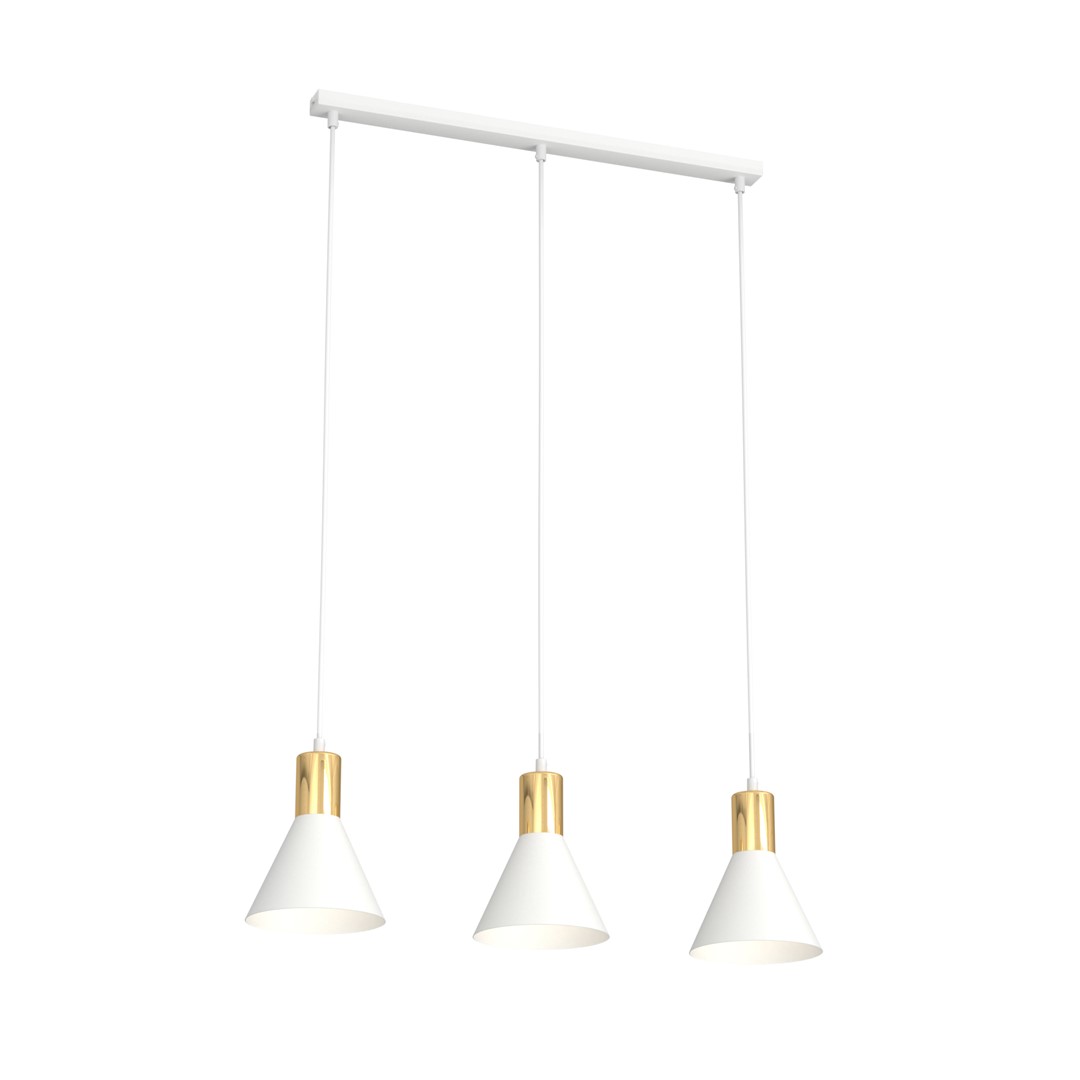 Rosa 60cm Wit hanglamp Van Emibig Lighting - Perfect voor woonkamers, eetkamers of keukens - Roze cre&euml;ert een unieke sfeer in de kamer door de ruwheid van metaal te combineren met de subtiele elegantie van een gouden accent.