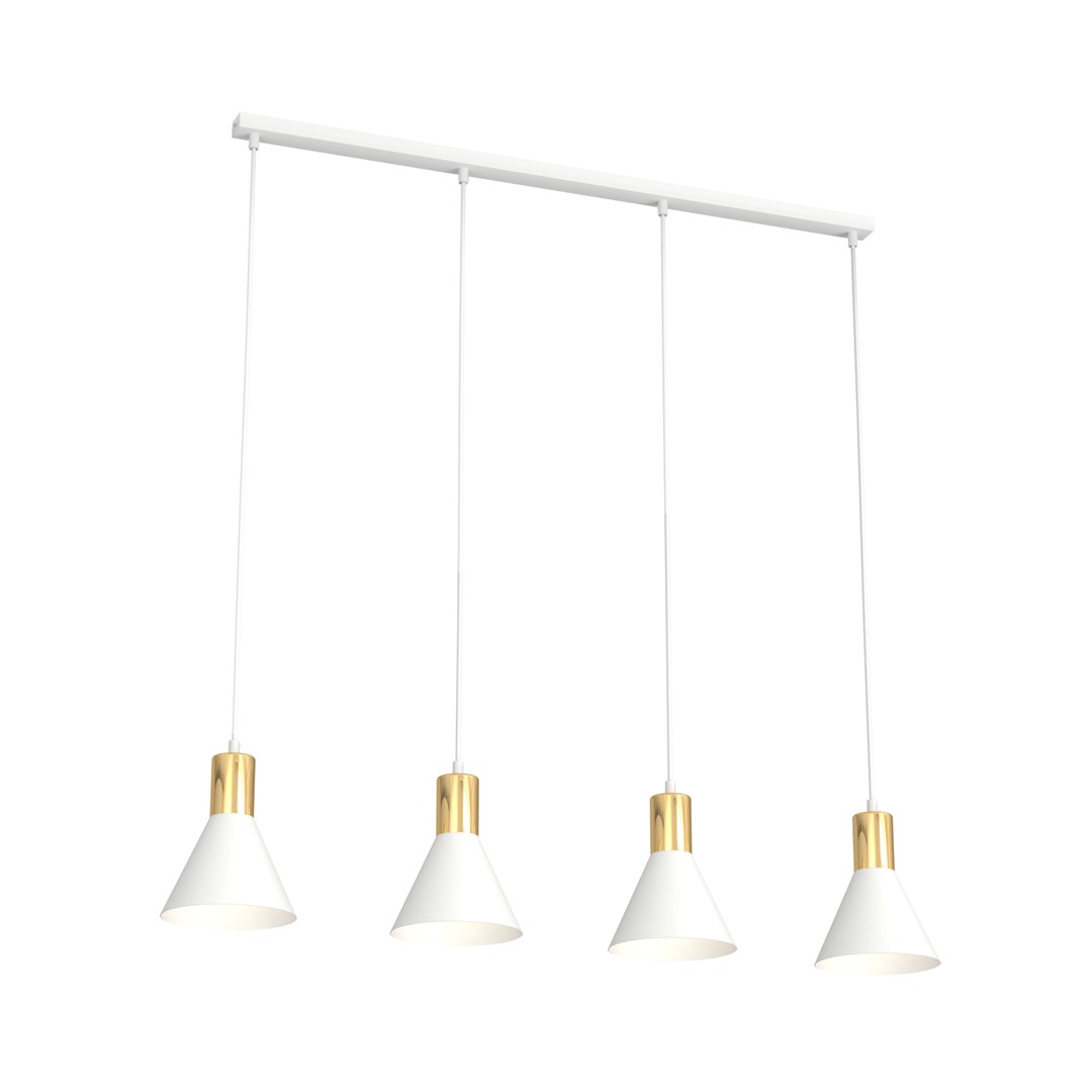 Rosa 90cm Wit hanglamp Van Emibig Lighting - Perfect voor woonkamers, eetkamers of keukens - Roze cre&euml;ert een unieke sfeer in de kamer door de ruwheid van metaal te combineren met de subtiele elegantie van een gouden accent.