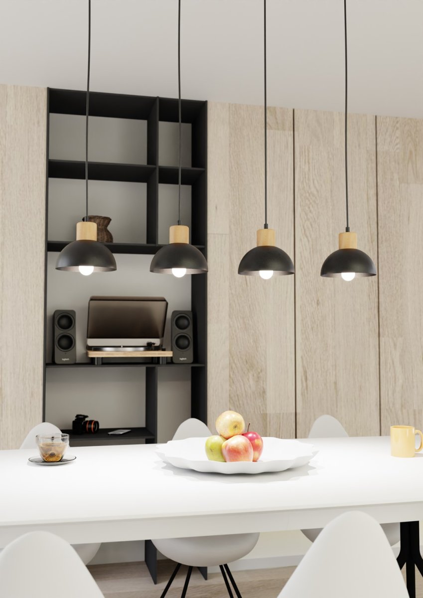 Seco 90cm Zwart hanglamp Van Emibig Lighting - De Seco plafondlamp legt de essentie van de Scandinavische stijl vast - waar eenvoudige vormen en natuurlijke elementen samenkomen.