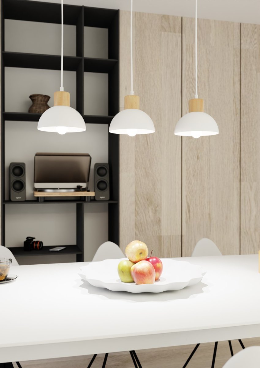 Seco 60cm Wit hanglamp Van Emibig Lighting - De Seco plafondlamp legt de essentie van de Scandinavische stijl vast - waar eenvoudige vormen en natuurlijke elementen samenkomen.