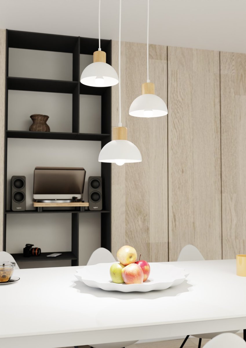 Seco Ø30 Wit hanglamp Van Emibig Lighting - De Seco plafondlamp legt de essentie van de Scandinavische stijl vast - waar eenvoudige vormen en natuurlijke elementen samenkomen.