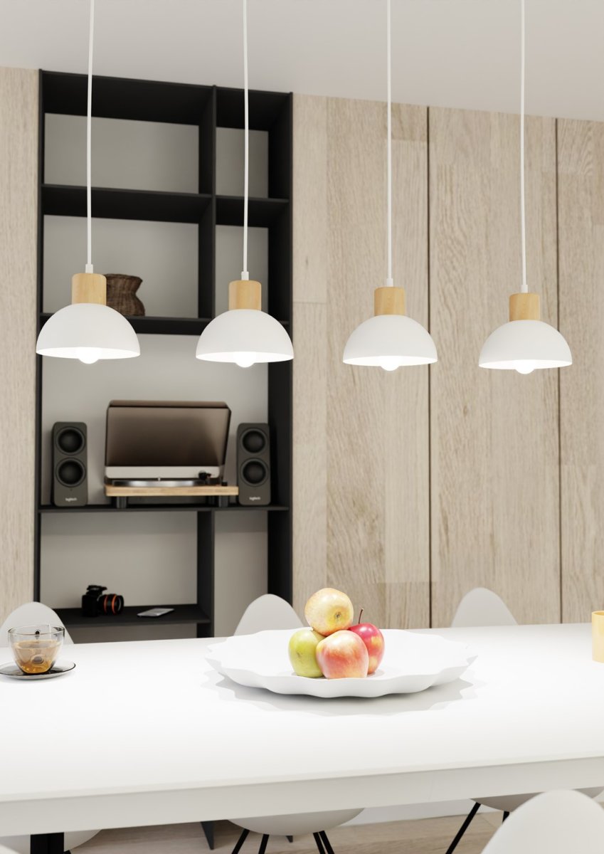 Seco 90cm Wit hanglamp Van Emibig Lighting - De Seco plafondlamp legt de essentie van de Scandinavische stijl vast - waar eenvoudige vormen en natuurlijke elementen samenkomen.