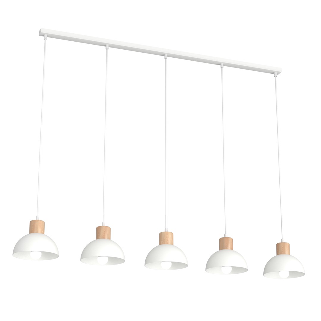Seco 116cm Wit hanglamp Van Emibig Lighting - De Seco plafondlamp legt de essentie van de Scandinavische stijl vast - waar eenvoudige vormen en natuurlijke elementen samenkomen.
