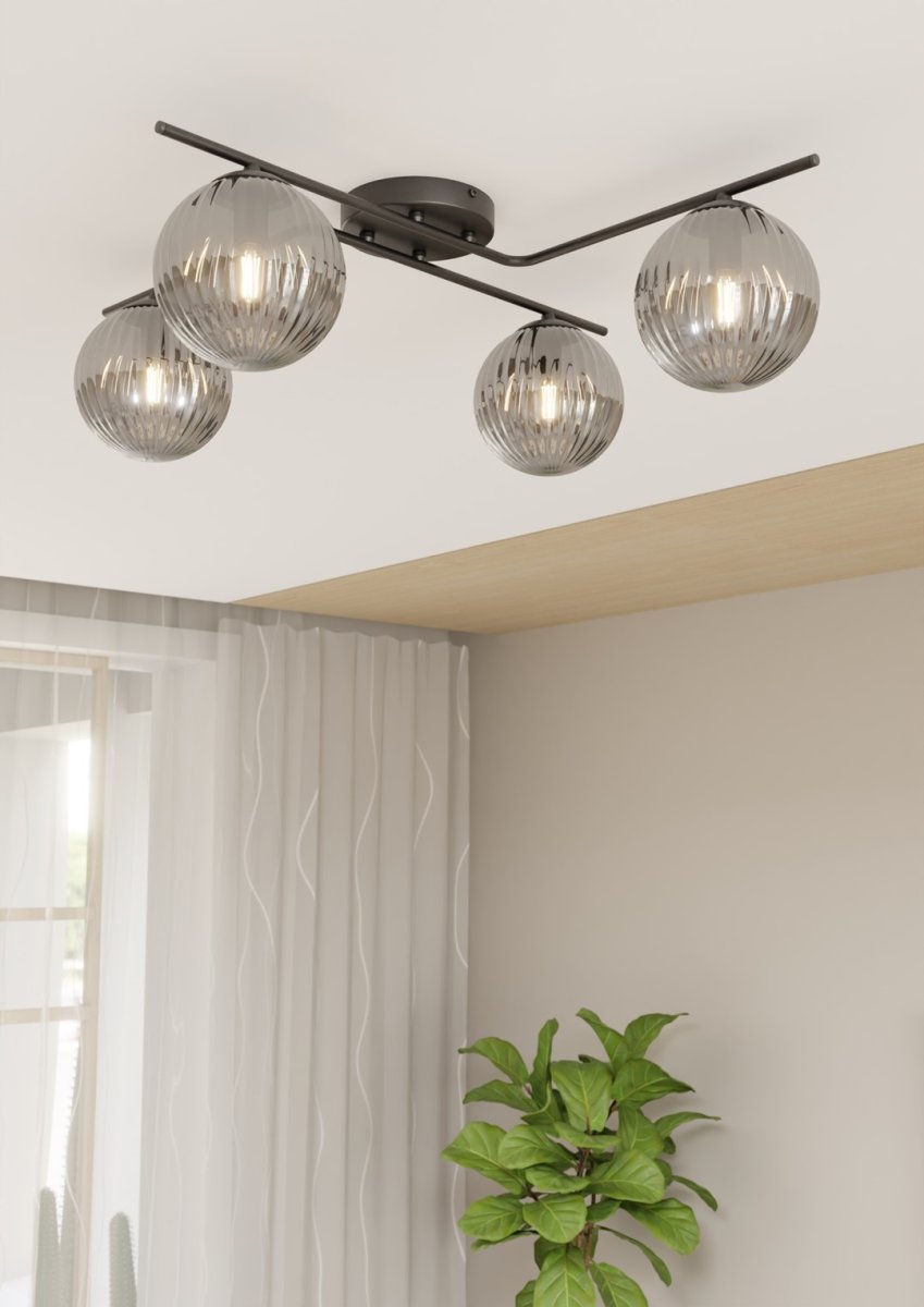 Vespa 72cm Rookkleurig plafondlamp Van Emibig Lighting - Perfect voor eigentijdse interieurs - De Vespa past zowel in de woonkamer en eetkamer als op kantoor, waar functionaliteit en esthetiek worden gecombineerd.