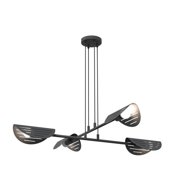 Saber 104cm Zwart hanglamp Van Emibig Lighting - Perfect voor woonkamers, eetkamers en kantooromgevingen - Saber verspreidt een zacht licht dat een bijzondere sfeer cre&euml;ert en de stijl van de kamer benadrukt.