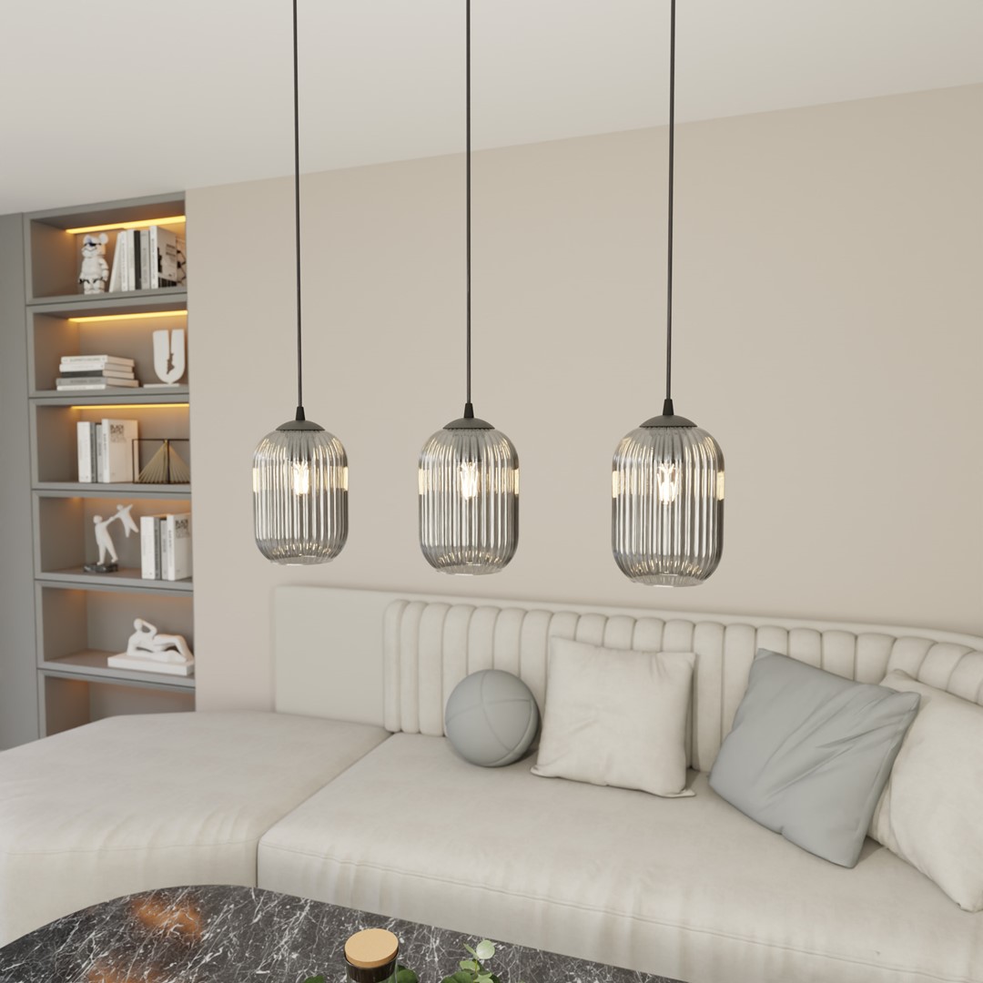Verdi 60cm Rookkleurig hanglamp Van Emibig Lighting - De originele vorm geeft de kamer karakter en cre&euml;ert een persoonlijke stijl met een gezellige sfeer.
