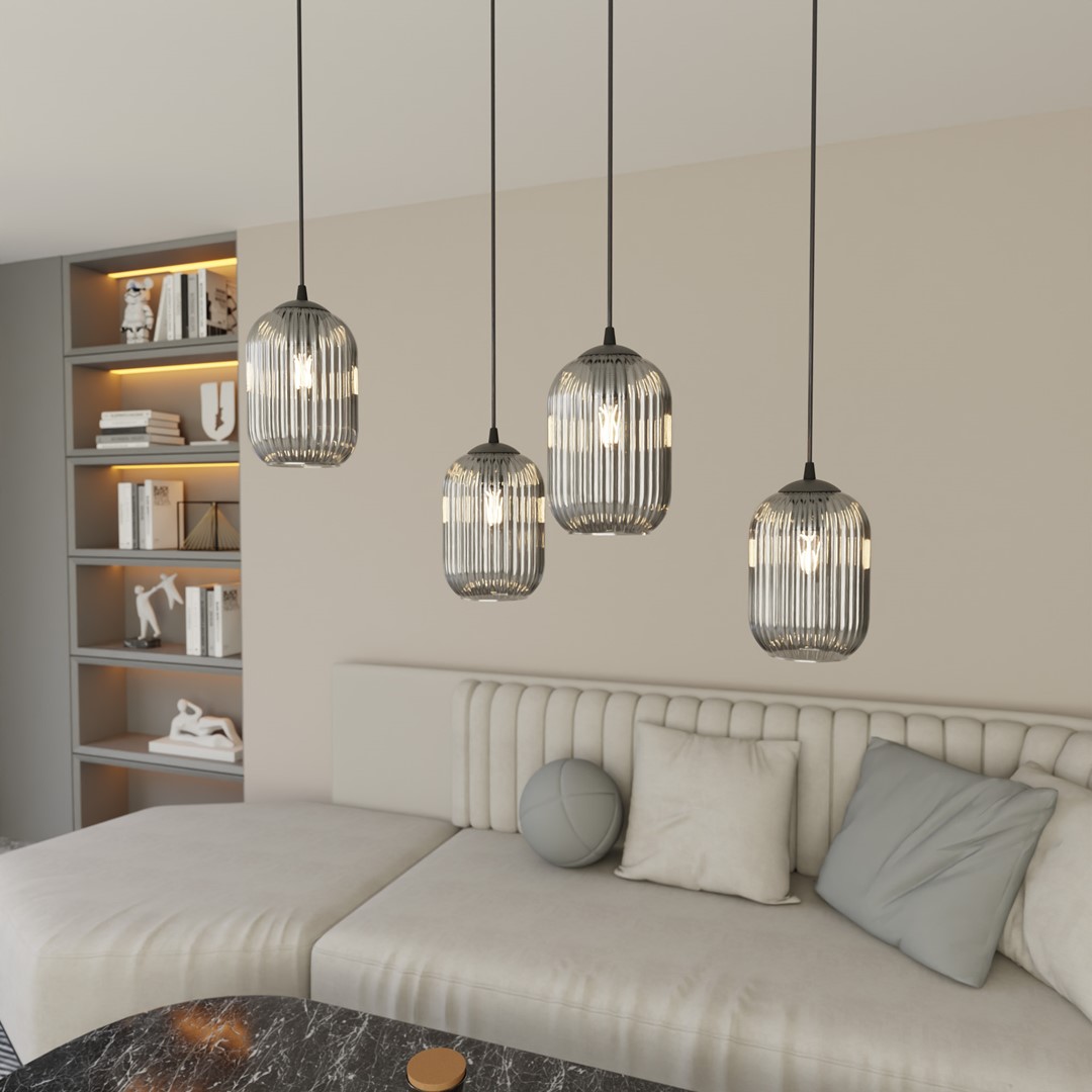 Verdi 70cm Rookkleurig hanglamp Van Emibig Lighting - De originele vorm geeft de kamer karakter en cre&euml;ert een persoonlijke stijl met een gezellige sfeer.
