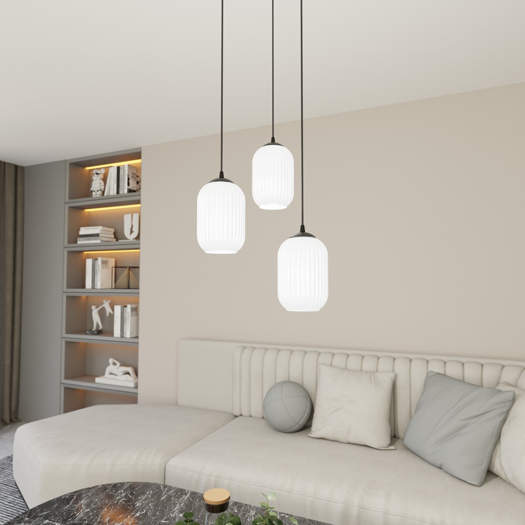 Verdi Ø30 Wit hanglamp Van Emibig Lighting - De originele vorm geeft de kamer karakter en cre&euml;ert een persoonlijke stijl met een gezellige sfeer.