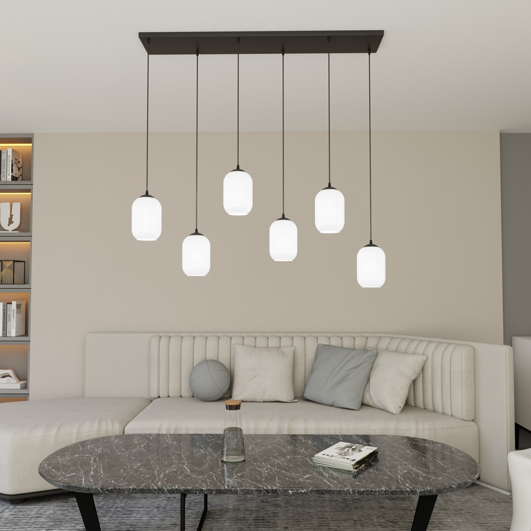 Verdi 115cm Wit hanglamp Van Emibig Lighting - De originele vorm geeft de kamer karakter en creëert een persoonlijke stijl met een gezellige sfeer.