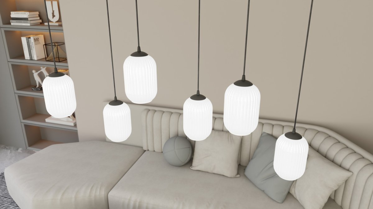 Verdi 115cm Wit hanglamp Van Emibig Lighting - De originele vorm geeft de kamer karakter en creëert een persoonlijke stijl met een gezellige sfeer.