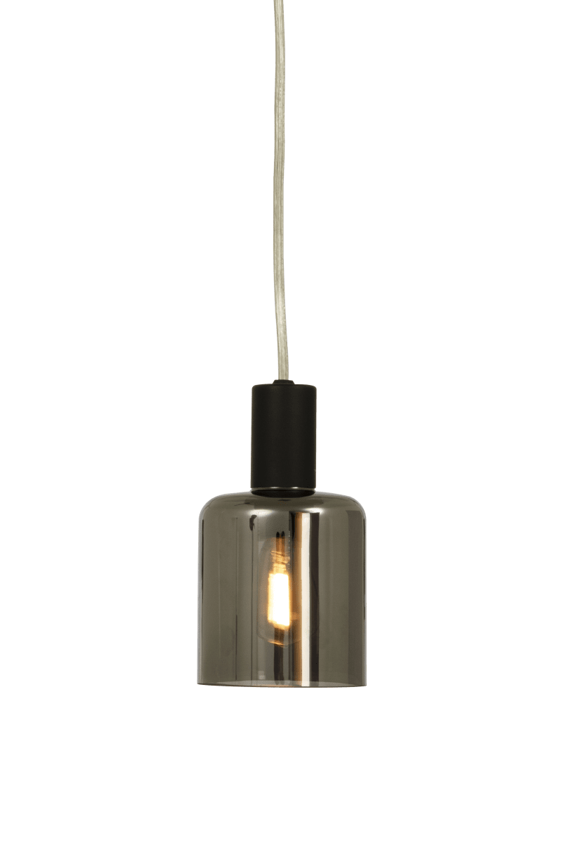 Cylinder Ø9 Zwart raamlamp Van Aneta Lighting - De lamp wordt met een beugel aan de kabel en stroomaansluiting met stekker gemonteerd.