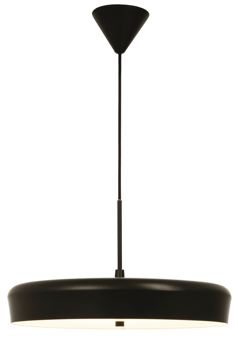 ETA Ø45 Zwart hanglamp Van Aneta Lighting - Plafondkap van zwart kunststof voor haakophanging met aansluitblok, lampstekker kan worden gemonteerd.