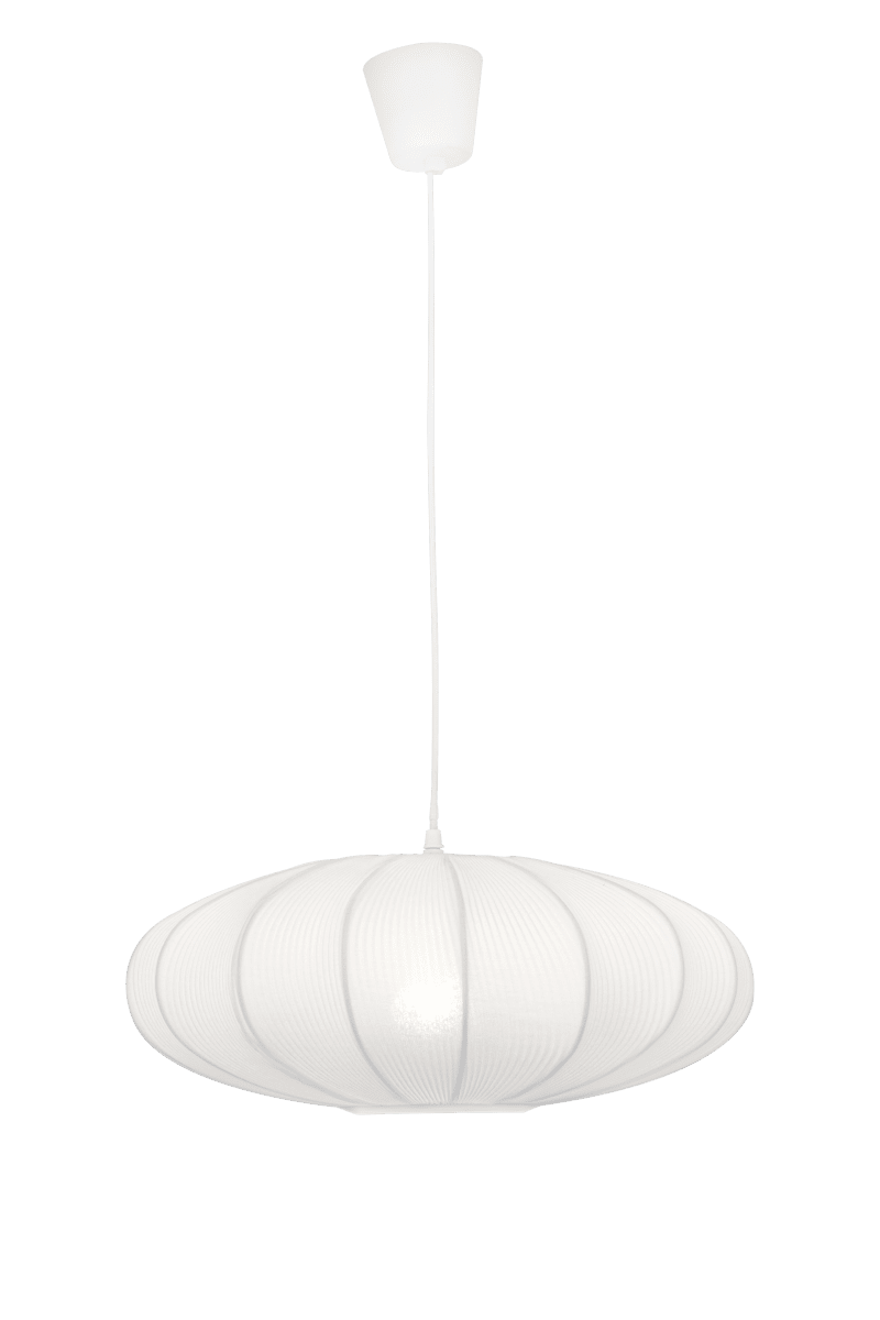 Mamsell Ø45 Wit hanglamp Van Aneta Lighting - De Mamsell plafondlamp is bekleed met fijn geplooide stretchstof die zorgt voor een aangenaam, licht gedempt licht.