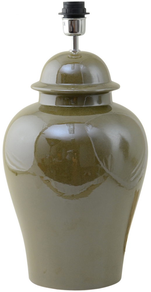  Ming 50cm Olivgrön lampenvoet Van Hallbergs - Ming &auml;r en stilfull lampfot i keramik med en klassisk, mjukt rundad form.