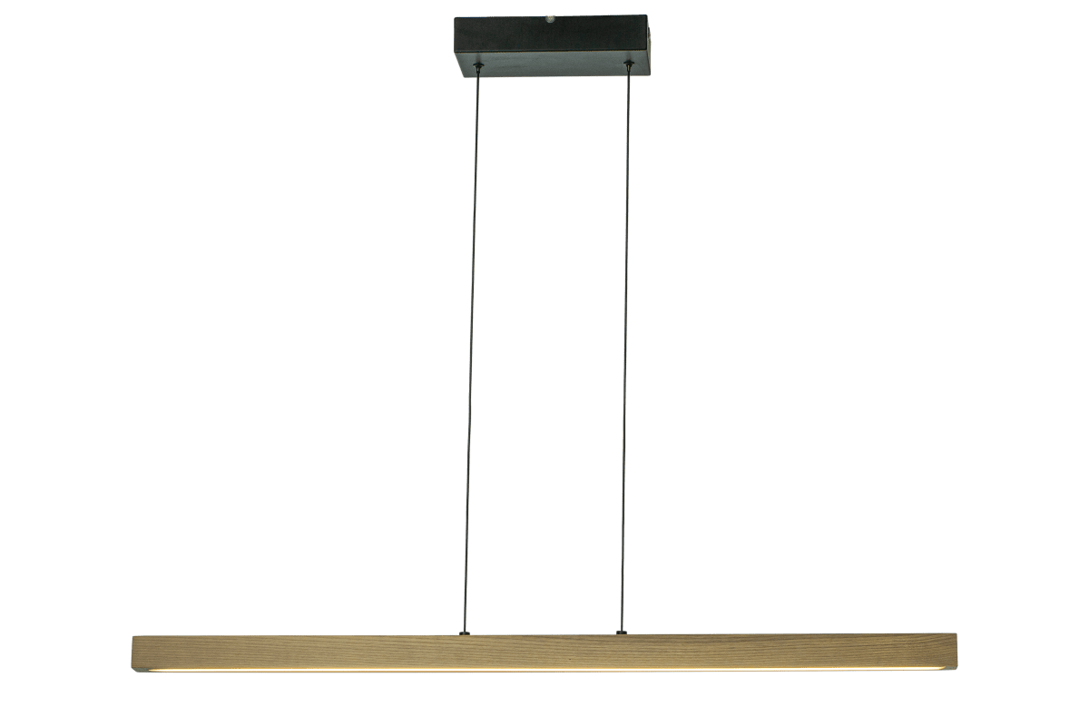 Linea 100cm Natuur hanglamp Van Aneta Lighting - De moderne Linea plafondlamp in wit gewaxt hout&auml; wordt een stijlvol en praktisch detail in uw huis.