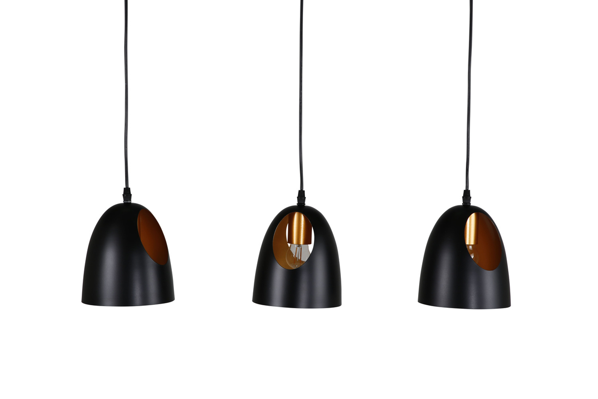 Elda 75cm Zwart hanglamp Van Venture Design - Plaats de lamp boven de eettafel of keuken en je krijgt niet alleen verlichting, maar ook een stijlvol interieurdetail bij je aankoop.