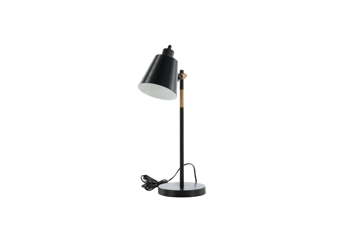 Skott 58cm Zwart bureaulamp Van Venture Design - Wordt geleverd met een zwart snoer, schakelaar en stekker.